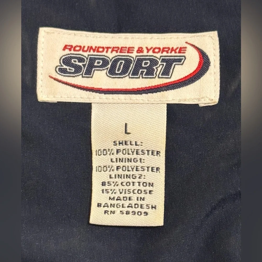 Roundtree & Yorke Sport Men's Navy Blue Lined Windbreaker Jacket Size L